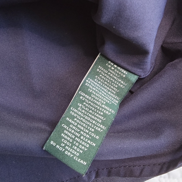 Lauren Ralph Lauren White Navy Lace Overlay Sleeveless Crepe Dress Size 4 - Picture 7 of 14